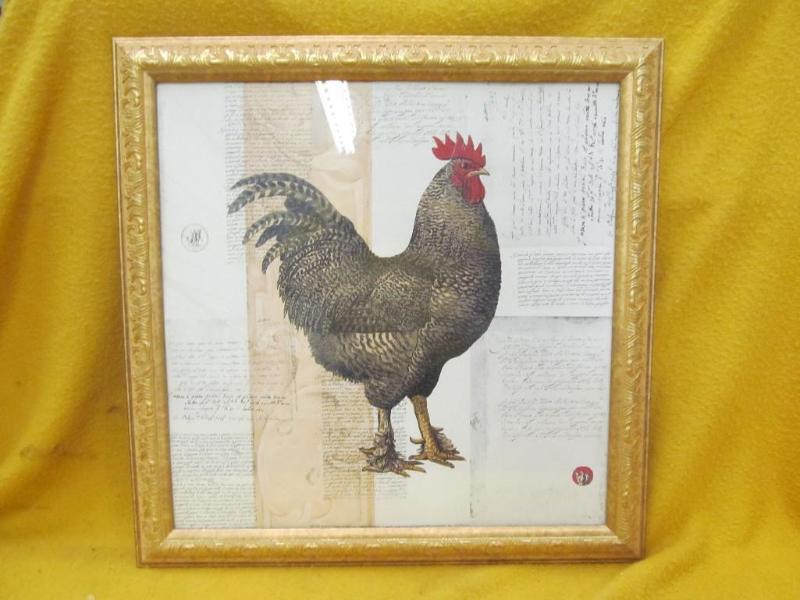 lot 207 image: Chicken Picture 24" Square, Br...