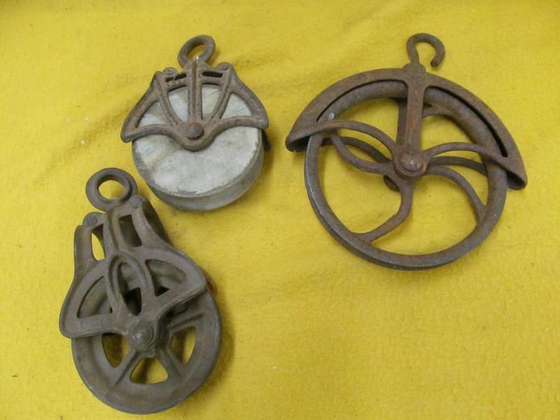 lot 223 image: 3 Vintage Pulleys...