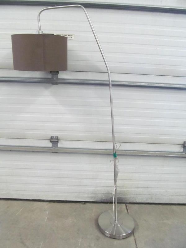 lot 3 image: Brushed Aluminum Finish Floor Lamp...