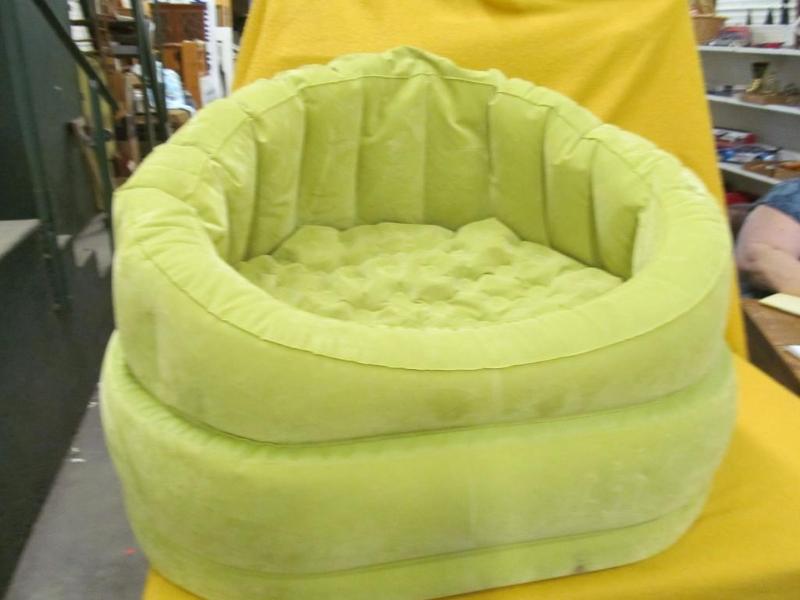 lot 43 image: Inflatable Chair lime green...