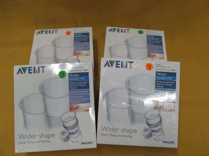 lot 73 image: Avent Baby Bottle liners, 4 boxes s...