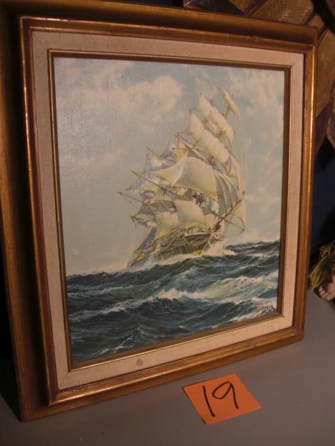 Clipper Ship Painting.. 18 12 x 20...