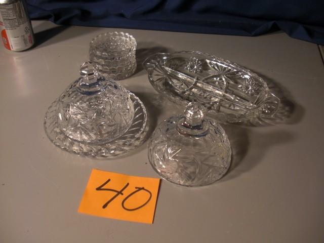 LEAD Crystal Butter dish.. 2 Cove...