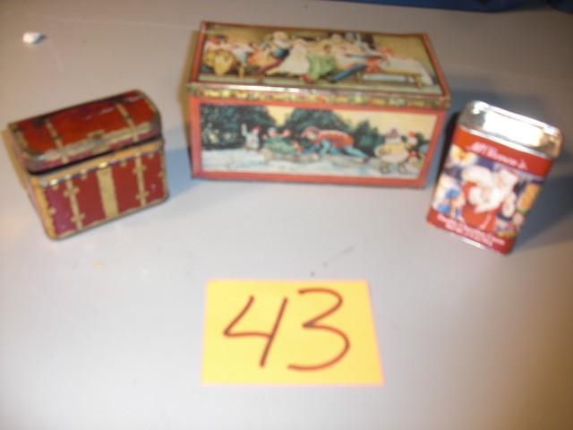 3, Tin Boxes..   The one is 6 14 i...