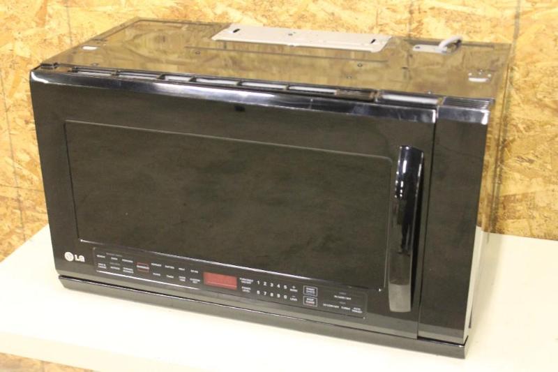 lot 16 image: NEW LG 2.0 CU. FT. OVER THE RANGE MICROWAVE OVEN WITH EXTENDA VENT AND WARMING LAMP