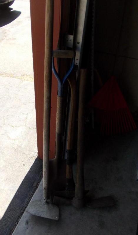 4-Implements Hoe, Spade, Pick Axe,...