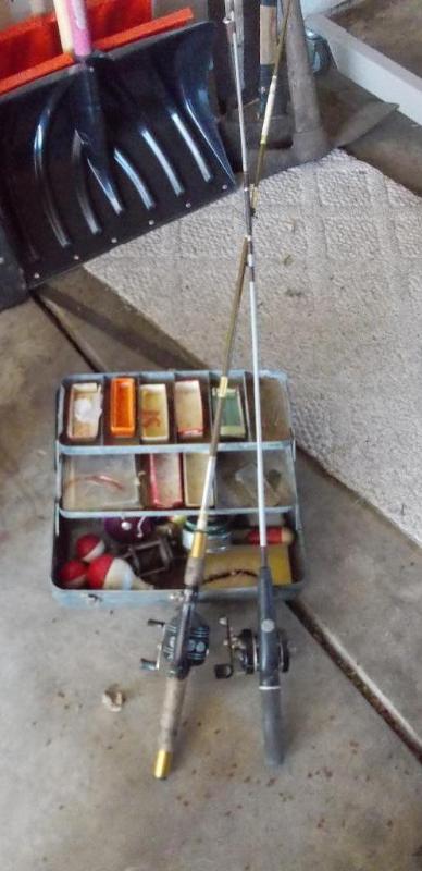 Tackle Box &amp Contents, 2-Rods &...