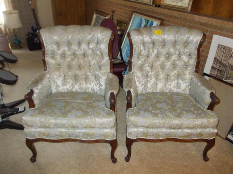 Pair Of Wing Back Chairs BUYER IS R...