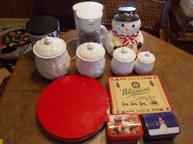 White Canister Set, Snowman Cookie ...