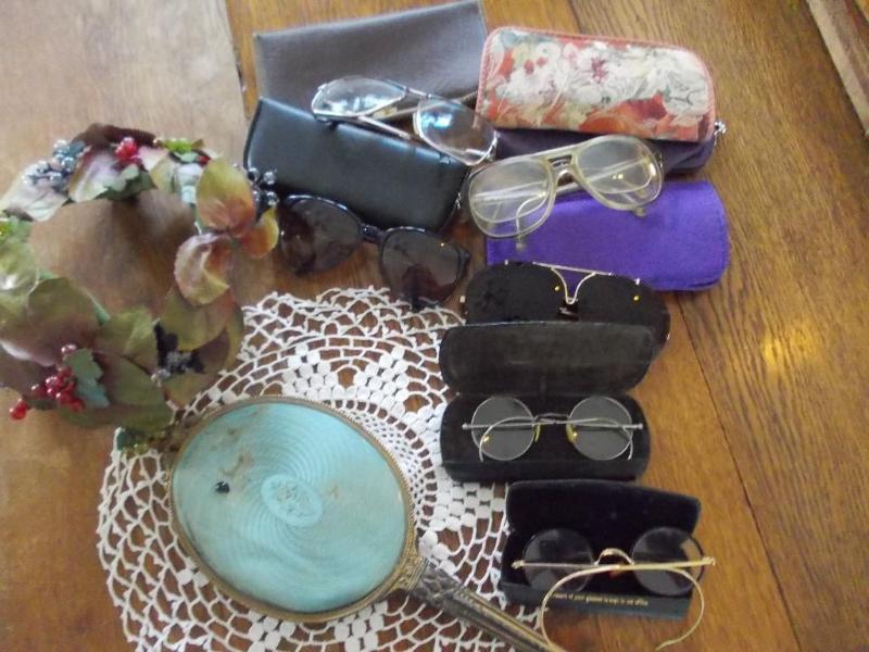 Vintage Hat, Hand Mirror, Lace Doil...