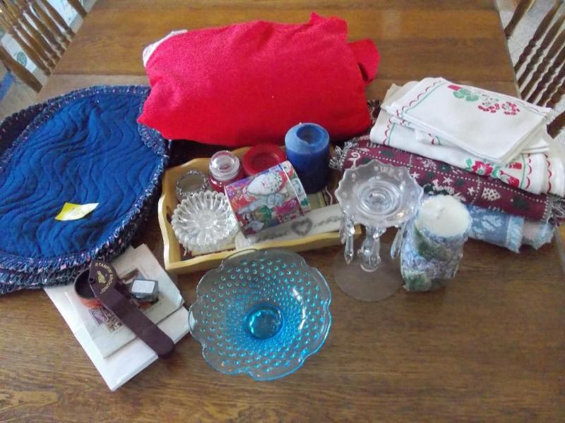 Blue Glass Candy Dish, Assorted Pla...