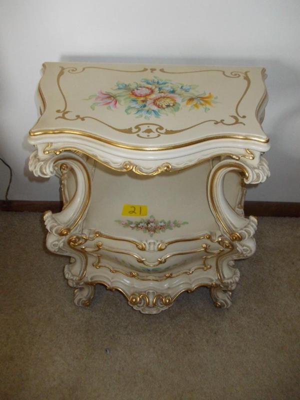 Fancy Floral Night Stand With 1-Dra...