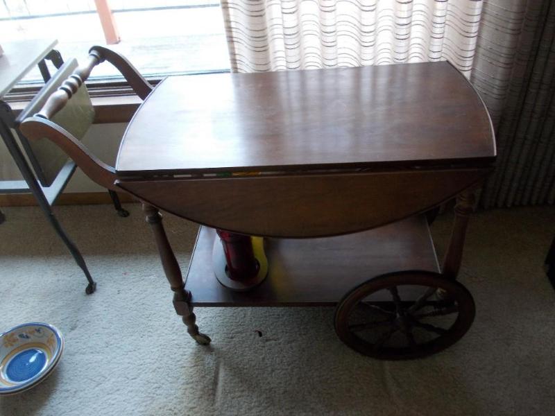 Serving Cart With 3-Decorative Glas...