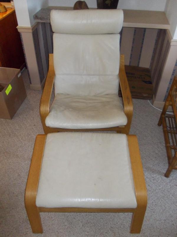 IKEA Leather Chair With Foot Rest...