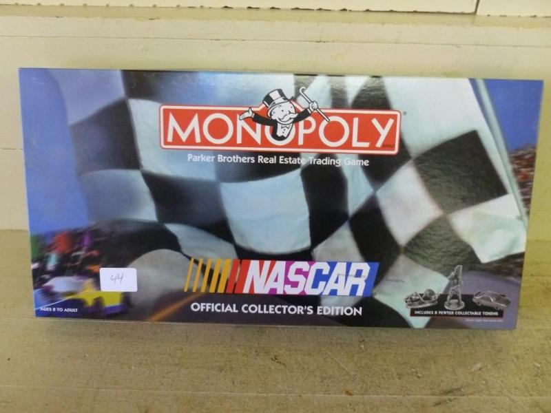 lot 44 image: NASCAR Monopoly Game with pewter to...