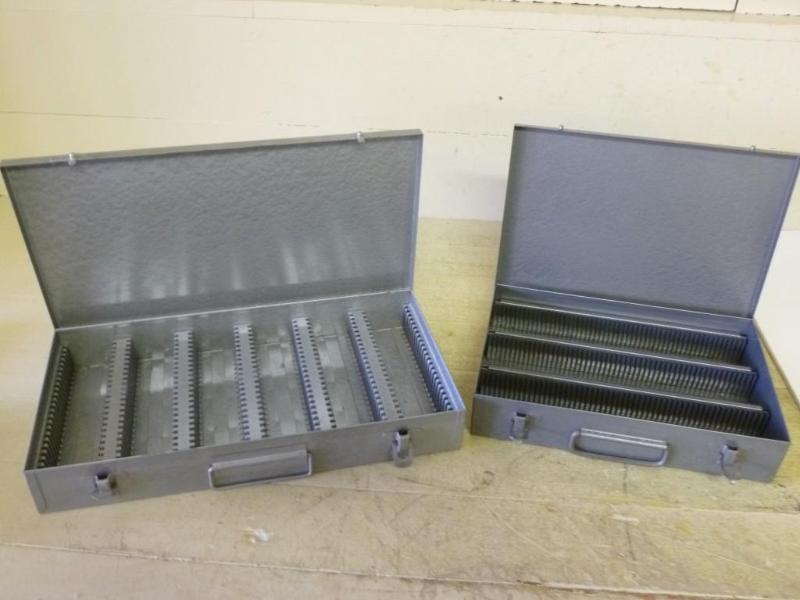lot 88 image: Lot of two metal projector slide ca...