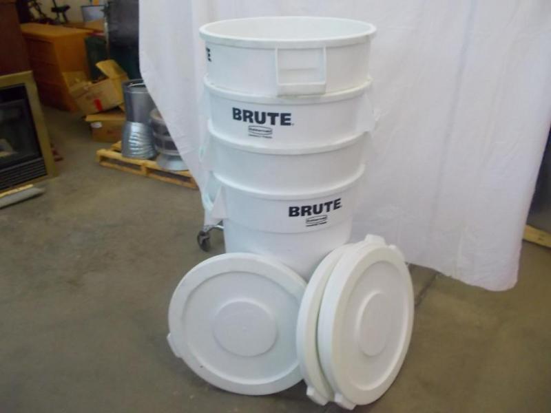 Five, 32 gallon, white, commercial ...
