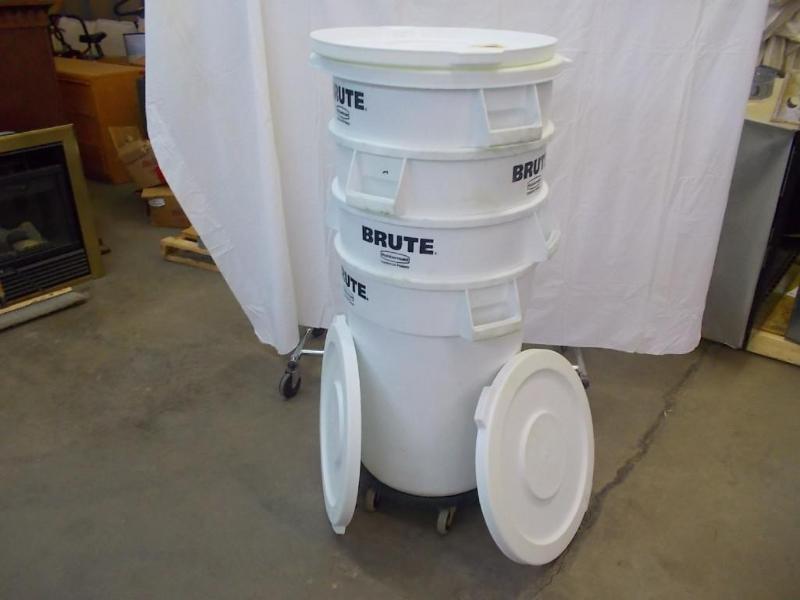 Five, 32 gallon, white, commercial ...