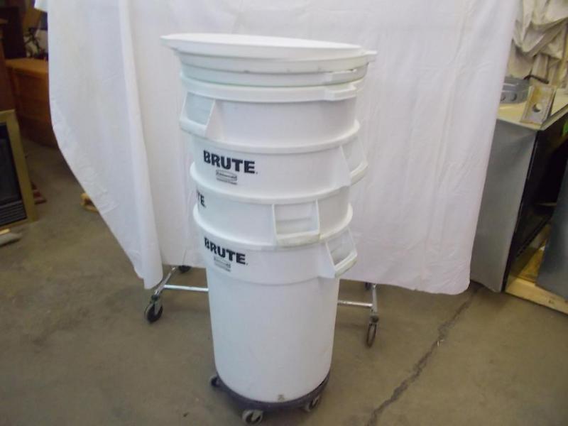 Five, 32 gallon, white, commercial ...