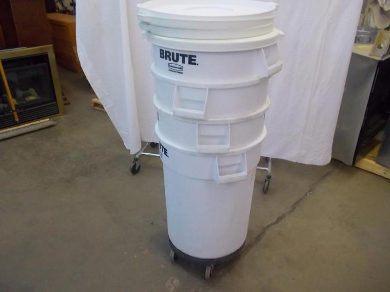 Five, 32 gallon, white, commercial ...
