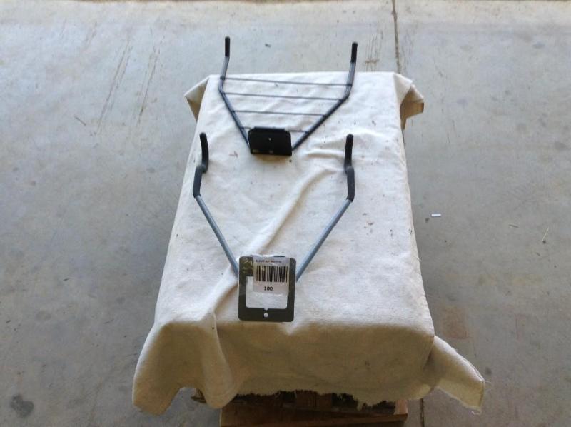 lot 100 image: Two wire shelf brackets, one for a ...
