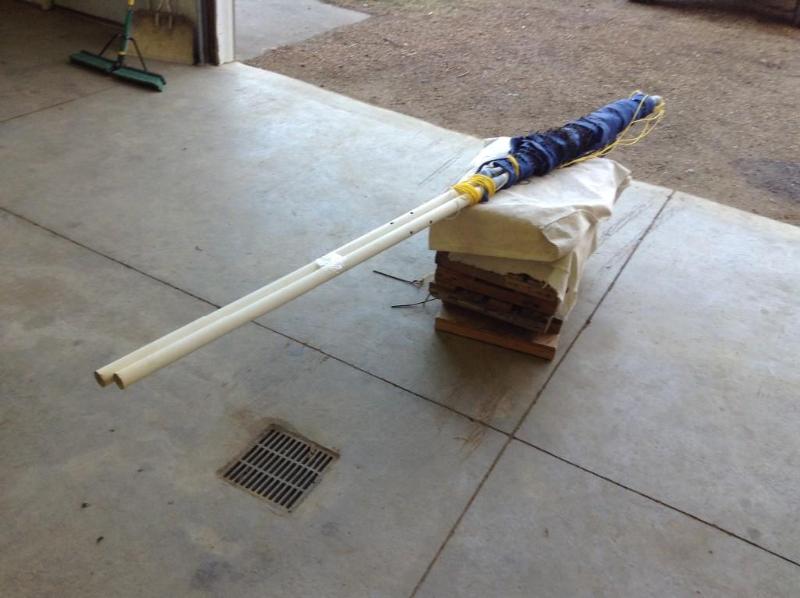 lot 110 image: Volley ball net with post and stake...
