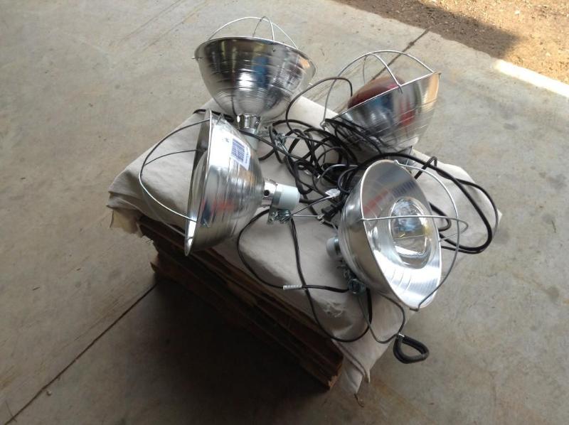 lot 64 image: Qty 4 heat lamps with bulbs, includ...