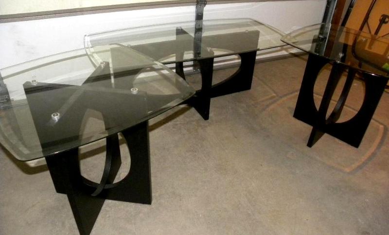 Glass Top Coffee and End Table Set,...