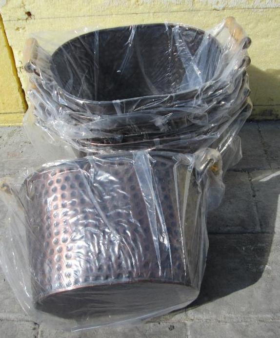 lot 16 image: Lot of copper tone hammered metal b...