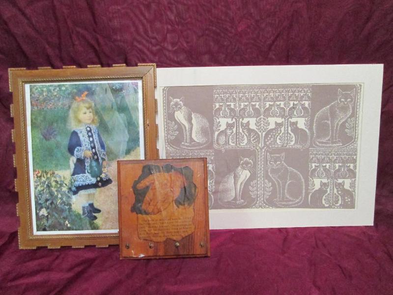 lot 111 image: Unique vintage framed art and plaqu...