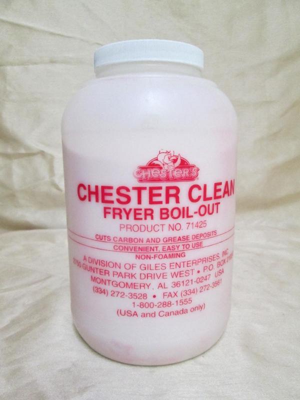 lot 124 image: 1 gallon jar of Chester Clean fryer...