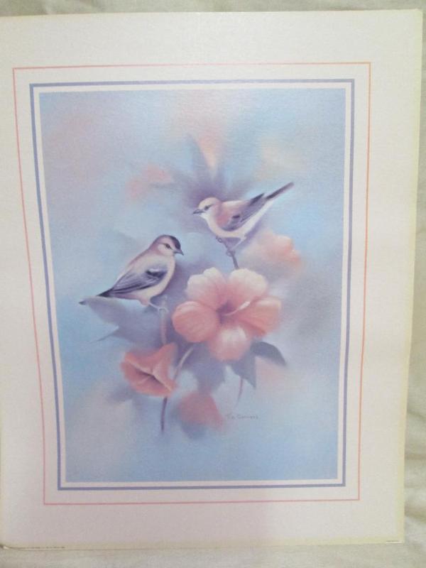 lot 166 image: Tim Conners print of two finches in...