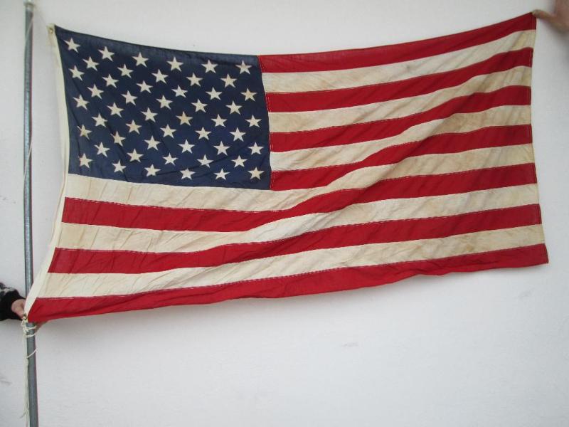 lot 174 image: Vintage American Flag on pole with ...