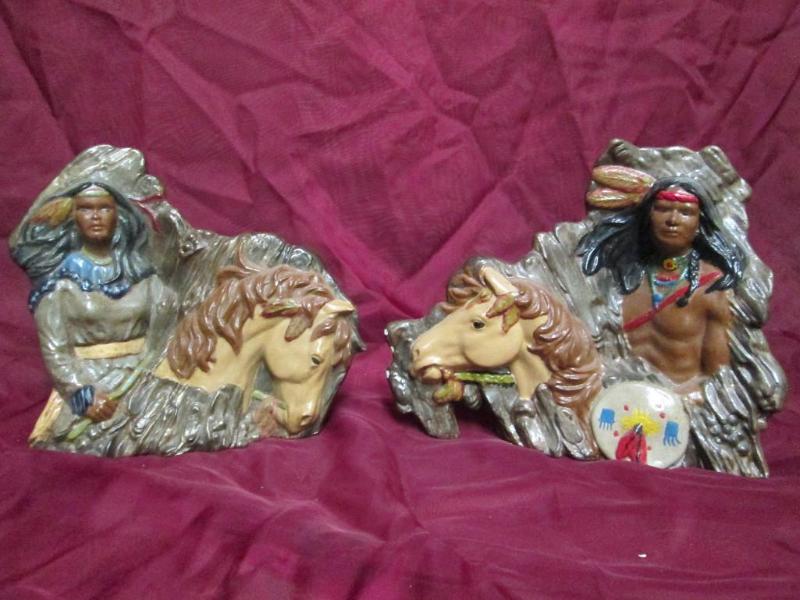 lot 19 image: Porcelain Indian man and woman on h...
