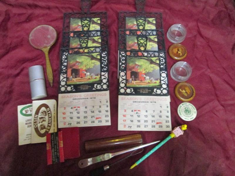 lot 5 image: Lot of vintage calendars, jars, but...