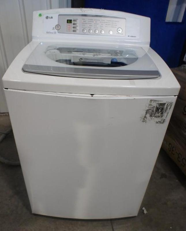lot 14 image: LG Washer Model # (WT4801CW). LG to...