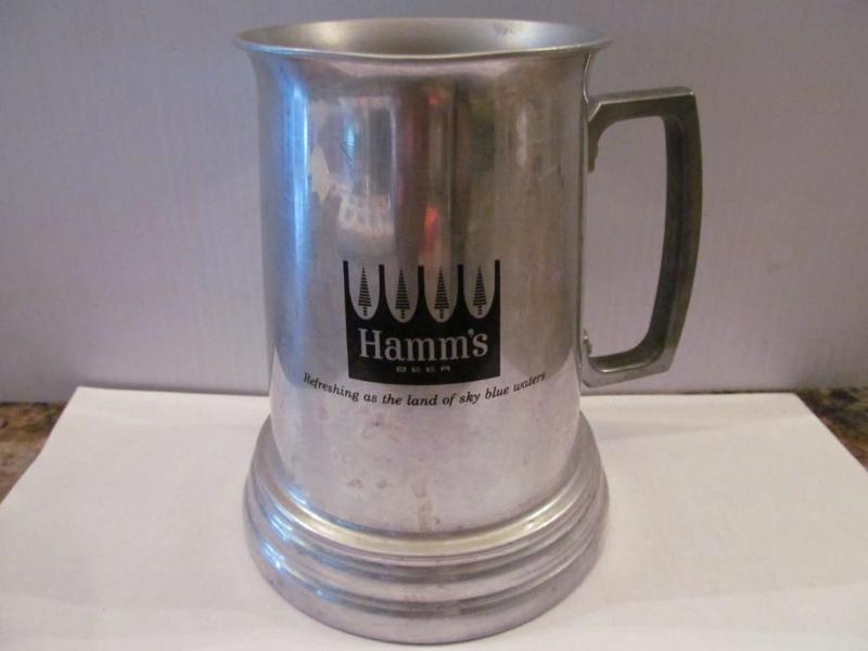lot 102 image: Hamms,aluminum beer mug....