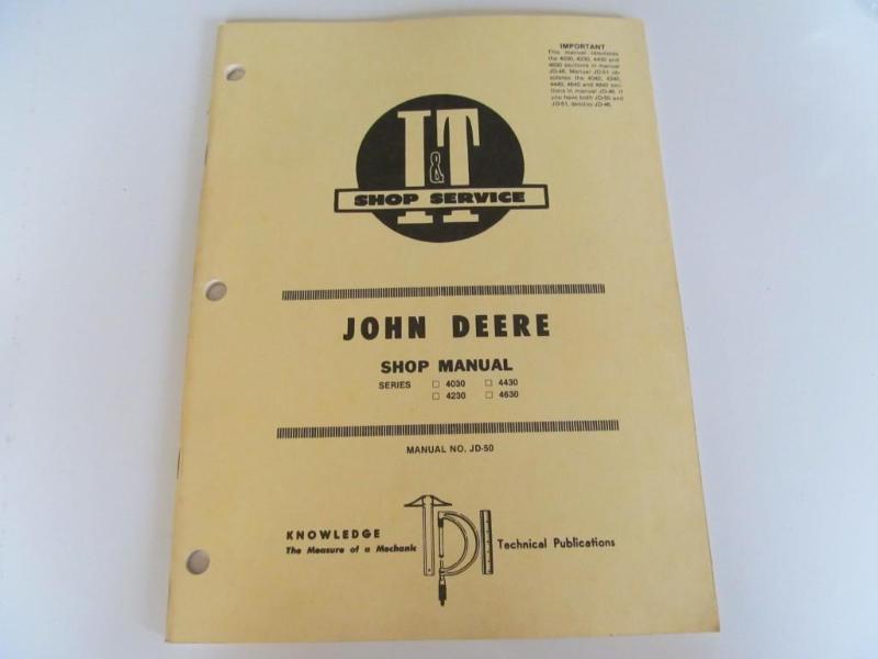 lot 47 image: J.D. Shop manual....