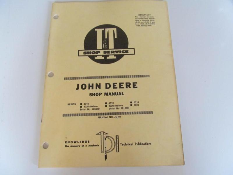 lot 48 image: J.D. Shop Manual...