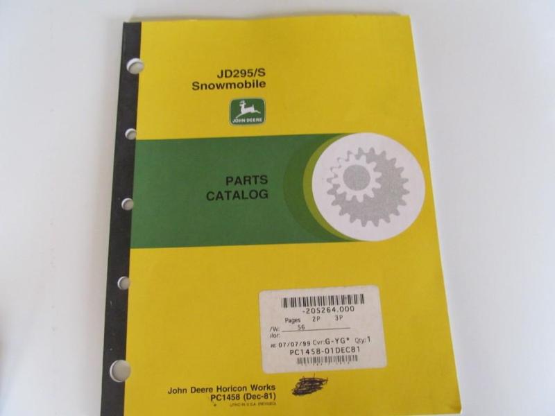 lot 62 image: John Deere snowmobile manual....