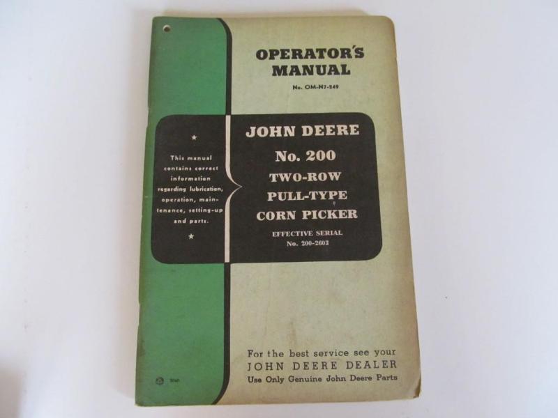 lot 63 image: John Deere operating manual....