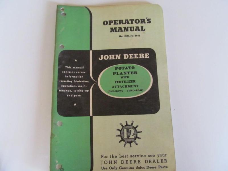 lot 64 image: John Deere operating manual....