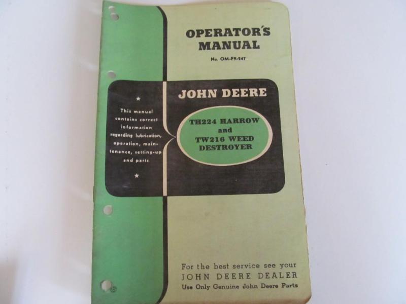 lot 65 image: John Deere operating manual....