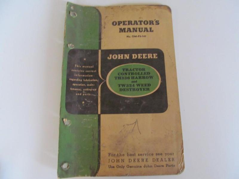 lot 66 image: John Deere operating manual....
