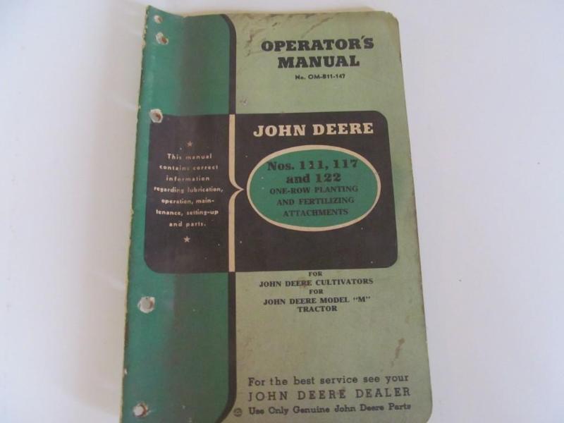 lot 67 image: John Deere operating manual....
