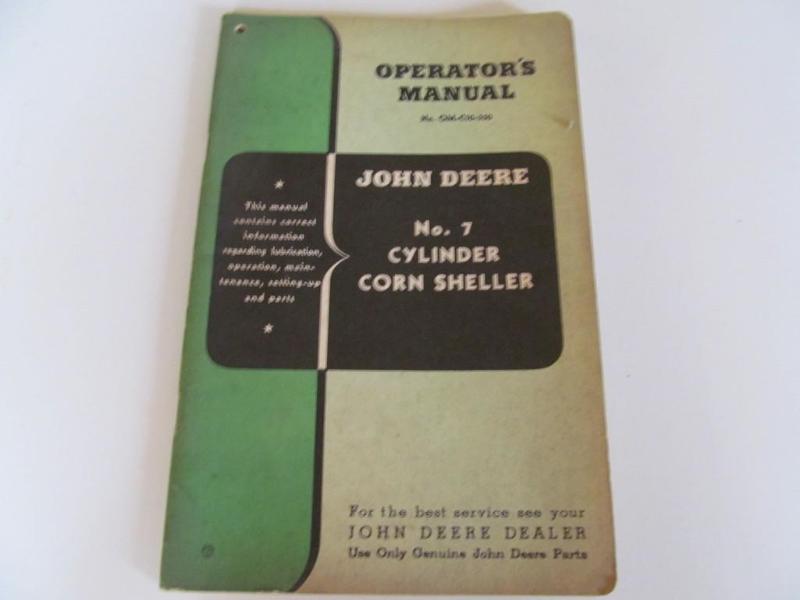 lot 69 image: John Deere operating manual....
