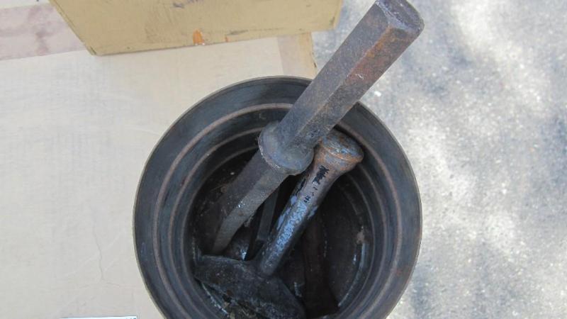 lot 112 image: cement chisels...