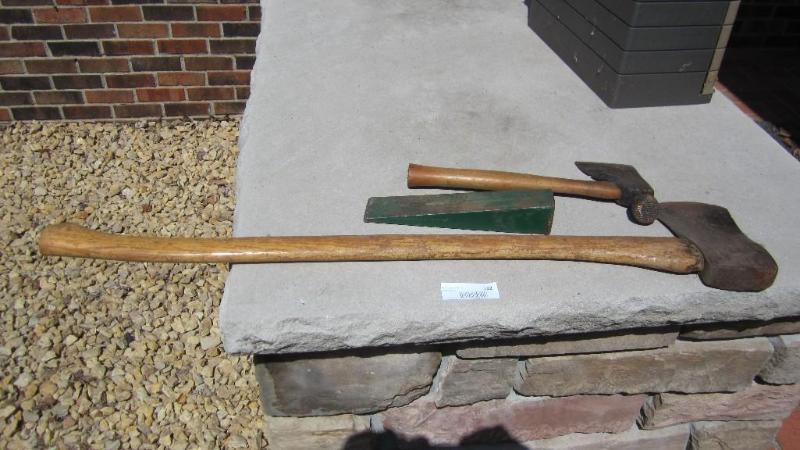 lot 162 image: ax, hatchet, wedge...