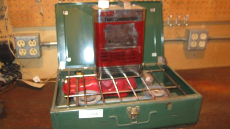 lot 53 image: coleman stove and full can of fuel...
