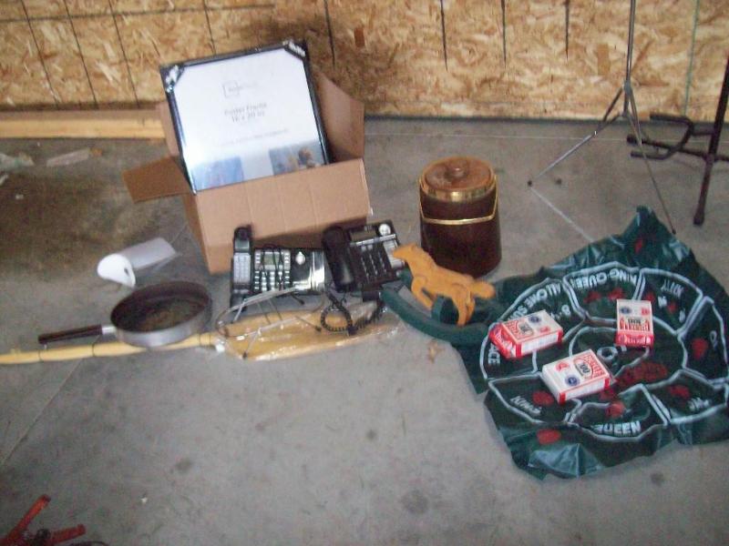 Box of misc. items -Phones -Poker C...
